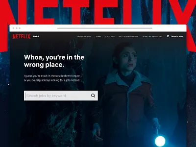 Stranger Things 404 404 application browse demogorgon jobs nancy netflix search stranger things ui upside down ux