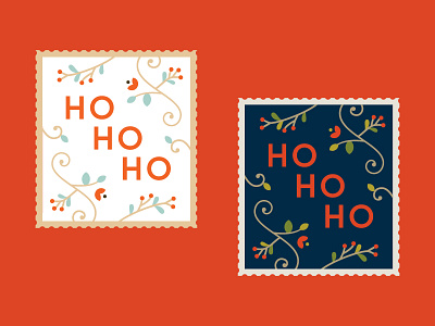 Christmas Postage Stamps christmas illustration illustrator postage stamp vector