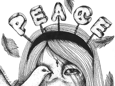 Peace draw friend gift girl handmade illustration painting peace