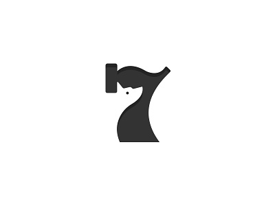 Dog No.7 Logo Mark animal branding dog icon idea identity logo mark modern negative space pet symbol