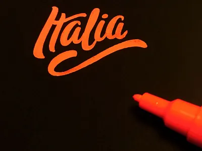 Italia brush lettering