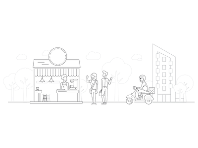 coffee lyfe artisan beverage brewery cafe coffee design flat header illustration life