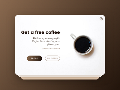 Daily UI #016 - Pop-Up / Overlay coffee daily dailyui free minimal model overlay pop ui up ux