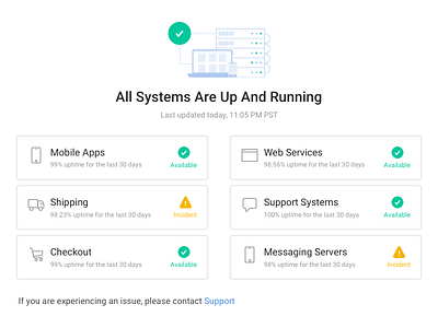 Server Status Screen mobile server server status uiux user experience user interface web