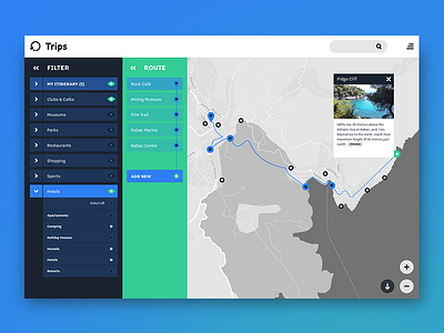 Travel Planner — UI Weekly Challenges-Season 02 / W [3/10] design interactive planner travel trip ui web