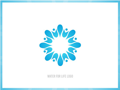 Water For Life Logo blue branding community identity logo water