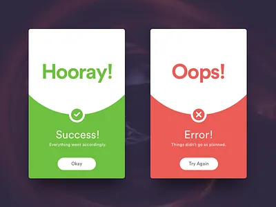 Daily UI #011 - Success-Error cards daily ui error green message red success ui ux