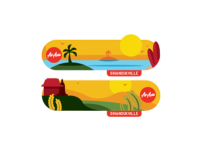 AirAsia Sihanoukville Sticker. airasia sihanoukville sticker sun sunset