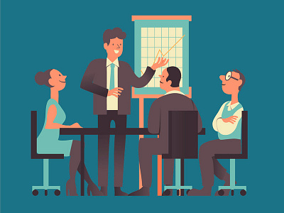 Meeting business flat illustration meeting