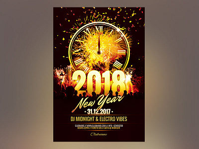 New Year Flyer download firework fireworks flyer graphicriver new year night nye photoshop poster psd template