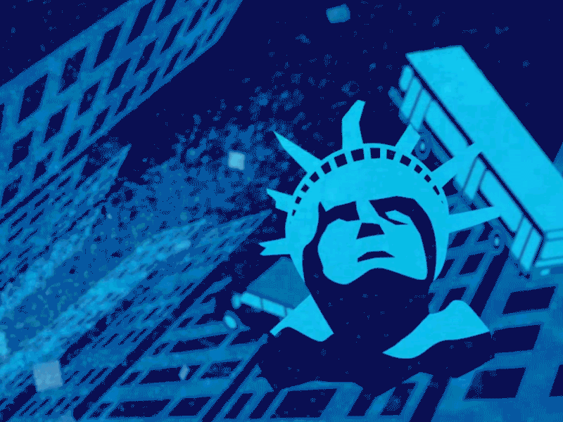 Deep Impact after effects animation deep impact gif illustration statue of liberty