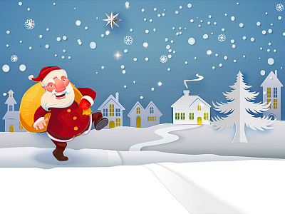 Paper art with Santa art banner card christmas cut holiday paper santa snow winter