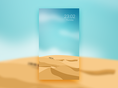 Desert illustration camel desert illustration yellow