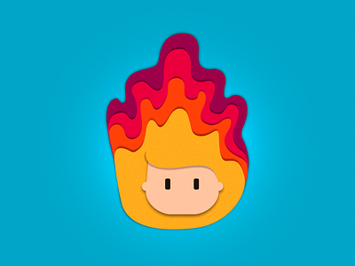 Hair on Fire color costa rica face fire flat hair illustator madrid shapes vector