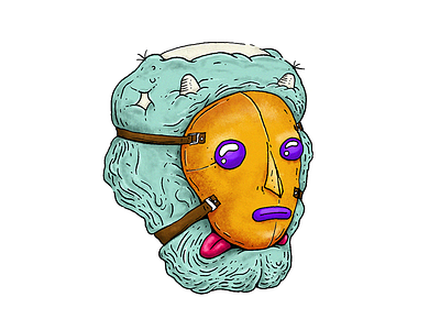 Mask illustration mask monster sticker