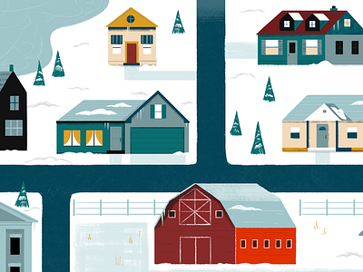 LG&E Rebates Map animation buildings houses icon map photoshop snow texture