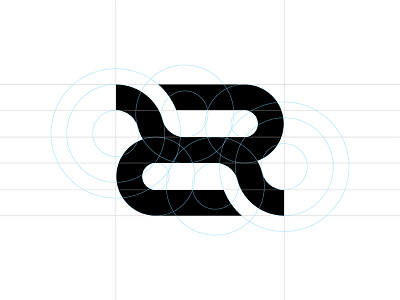 RR Monogram Grid badge grid icon logo minimal monogram music rr thick lines vector