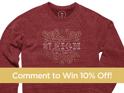 Sleigh All Day christmas cotton bureau foil gold handlettering holidays illustration lettering type typography