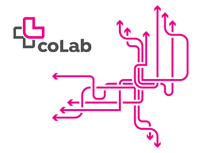 coLab Coworking Space | Wayfinding Concept Expanded arrows brand branding community coworking cross lines logo plus signage wayfinding weave