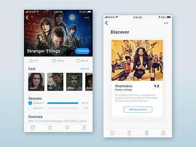 TV Time Redesign app app design gui mobile mobile ui product design redesign shows television tv time ui ux