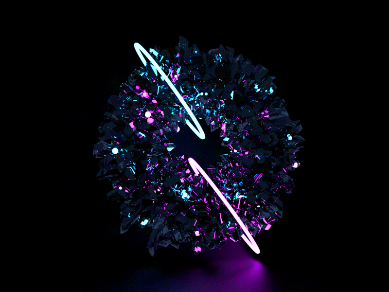 Crystal Torus v2 Animation 3d adobe c4d cinema4d design designinspiration digitalart maxon photoshop redshift3d