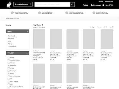 Publishing Company books cat categories filters labels mega menu mega menu sorting wireframes