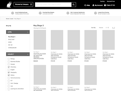 Publishing Company books cat categories filters labels mega menu mega menu sorting wireframes