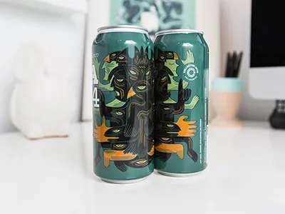 Cans with the "Brothers" artwork for Collective Arts beerart beercanart cecilwarnerart collectivearts collectiveartsbrewing toyhandscreate