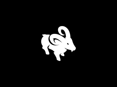 little mountain animal black goat logo mountain ram rock simple stone white