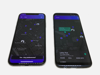 Mapsenger for X and S8, on real device android galaxys8 ios iphonex mockup uidesign