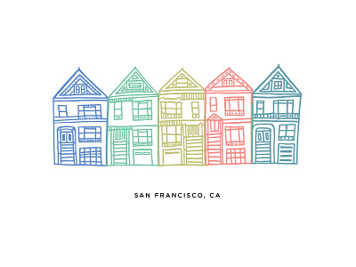 SF Houses architecture homes houses illustration san francisco sf