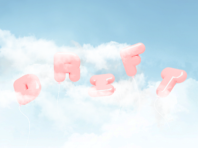 drift 3d typography balloons blender clouds photoshop