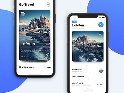 Travel app iphone x interface practice travel ui white