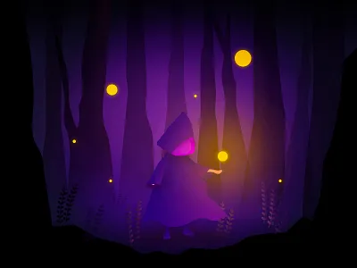 witch's magic drawing forest gradients illustration logo magic page purple romantic ui web witch