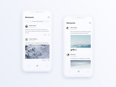 Moments app clean comment interface moments social ui wechat