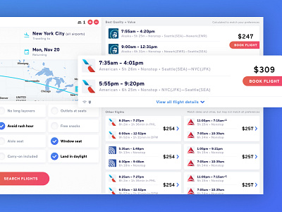 Fly Happy component flights flying gradient picker travel ui