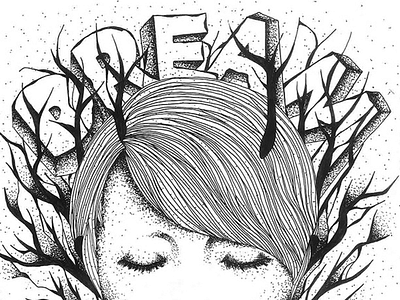 Dream Girl draw dream gift handmade illustration painting wonder