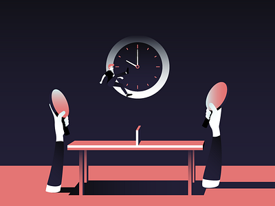 Ping Pong ai boss guy illustration job night ping pong