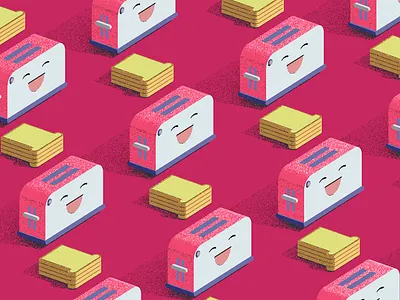 TOAST 2d 3d animation c4d cinema4d design graphic happy illustration motiondesign pink