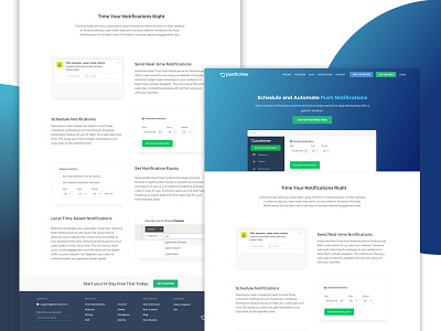 Schedule And Automate Push Notification blue graphic notification schedule ui ux