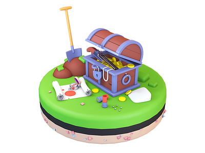 Dangerous Things 3d c4d cinema4d explore illustration treasure treasure box