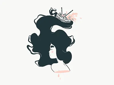 Ramen On My Mind character design food girl illustration illustrator japan japanese ramen