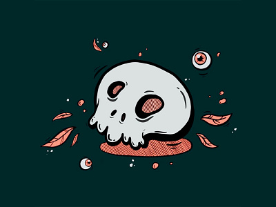 Fall Skull eye fall halloween holiday illustration illustrator leaf leafs scary skeleton skull