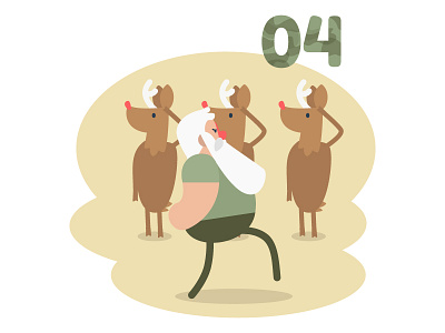 🎄Day 04 — Advent Calendar christmas deer illustration military reindeer santa vector