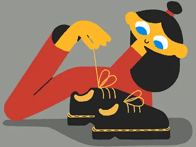 #IllustrationFriday animade character dr martens drawing girl illustration friday lana simanenkova shoelaces