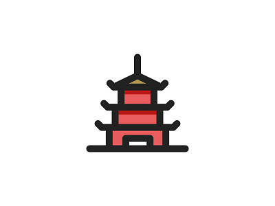 Pagoda icon icondesign illustrator japan lineicon vector vector art