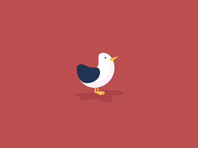 Dude bird character design flat illustration seagull vector