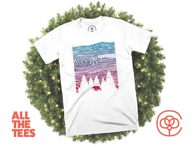 Wood Night Wanderer - Cotton Bureau's "All the Tees" Sale bear cotton bureau design forest illustration night shirt starry night vector wood