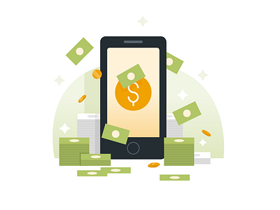 App Monetization app illustration mobile monetization money phone radityazayadi tapekingkong technology transfer vector wireless