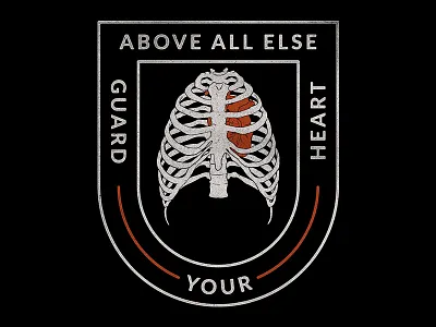 Guard Your Heart badge christian crest design guard heart illustration modern quote vintage